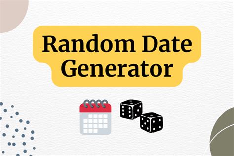 Random Date Generator .